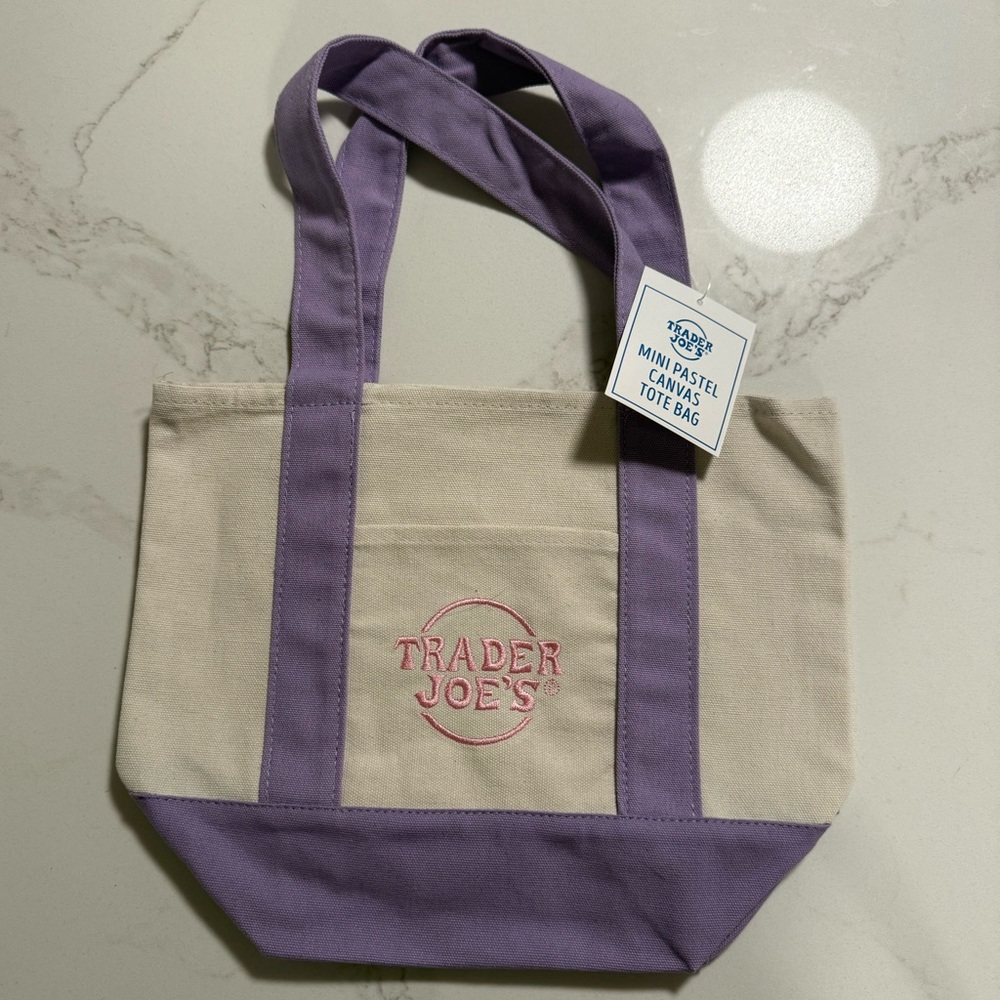 Trader Joe's Mini Pastel Purple Tote Bag
